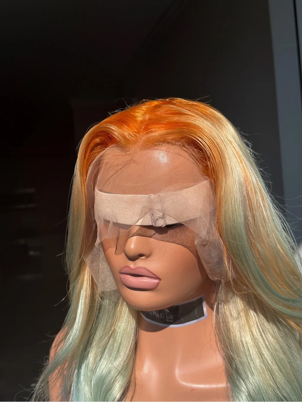 Long 30 in 13x6 Straight Blonde to Blue Ombre Lace Front Wig human hair